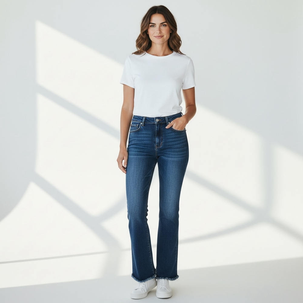 Dillards a loves a Wide Leg Flare Jeans with Faded Wash